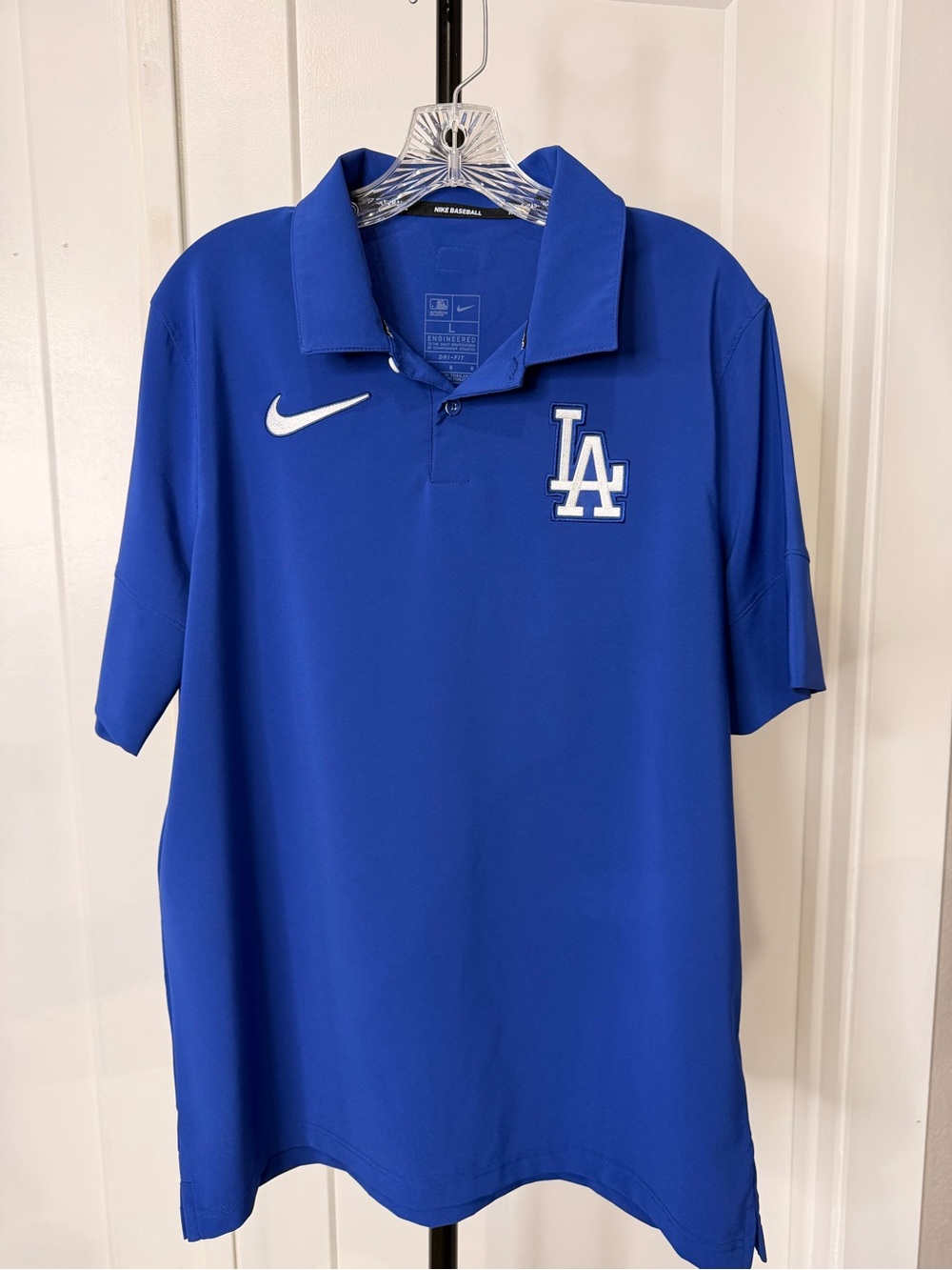 Nike Dodgers Polo in Royal Blue with White Logos